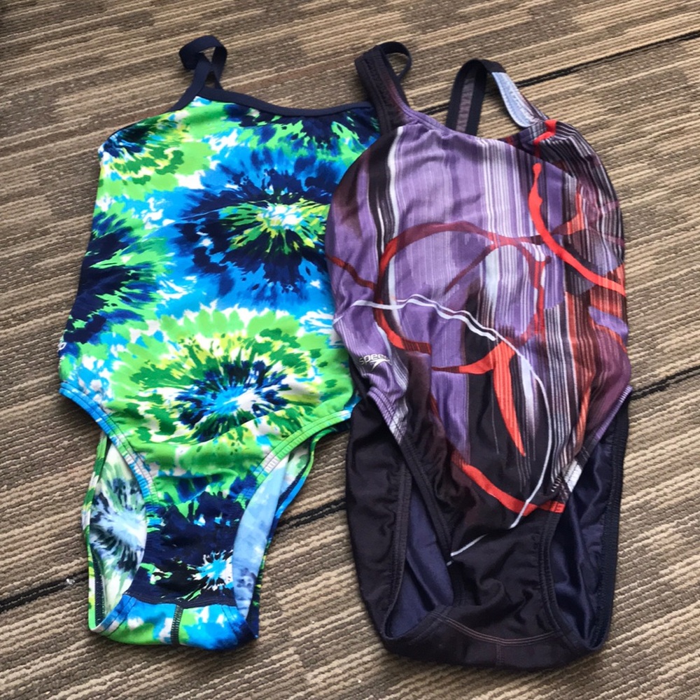 Two Speedo One Piece Bathing Suit